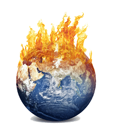 Klimawandel; brennender Planet